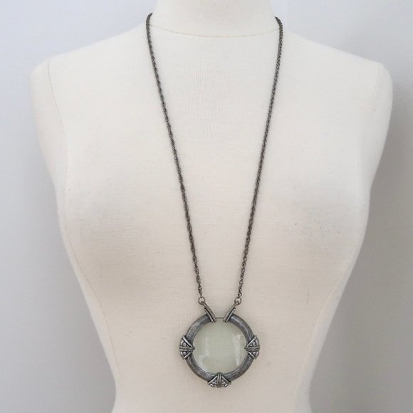 vtg CHICO'S Looking Glass Necklace Magnifying x St Judes Hospital - Picture 1 of 5